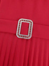 AOMEIDRESS Formal Dresses for Weddings Pleated Ruffle High Neck