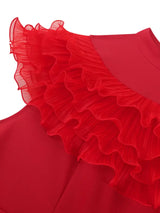 AOMEIDRESS Formal Dresses for Weddings Pleated Ruffle High Neck