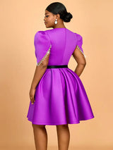 AOMEIDRESS Formal Elegant Dresses for Wedding Guests A Line Pearls