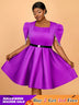 AOMEIDRESS Formal Elegant Dresses for Wedding Guests A Line Pearls Purple / S