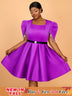 AOMEIDRESS Formal Elegant Dresses for Wedding Guests A Line Pearls Purple / S