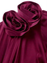 AOMEIDRESS Formal Summer Wedding Guest Dresses 3D Flower One Shoulder