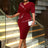 AOMEIDRESS Formal Women Dress Beading Half Sleeves Peplum Gown for Wedding