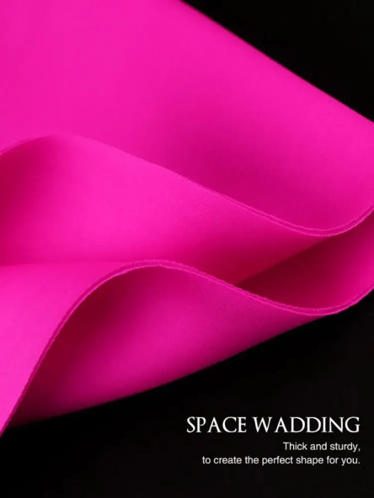 AOMEIDRESS Fuchsia V Neck Half Sleeve Ruffles Office Dress