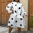 AOMEIDRESS Full Sleeve Polka Dots Print Casual Sash A-line Party Dress White / M