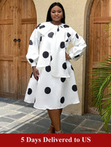 Vintage Polka Dots A-line Swing Dress