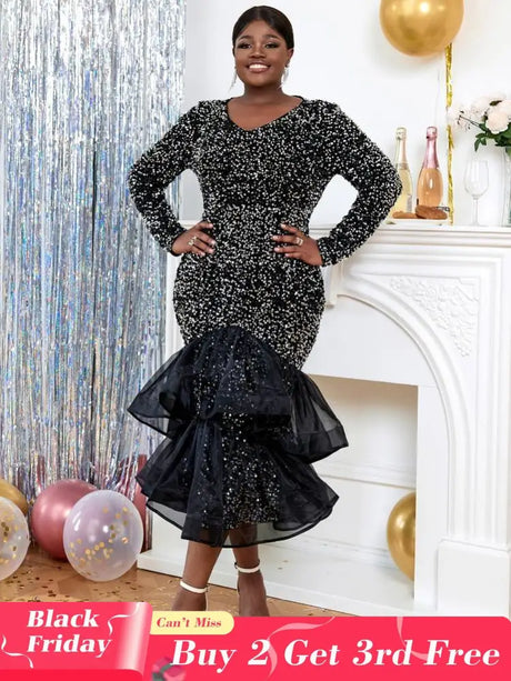 Long Sleeve Church Dresses for Women sequin party dresses