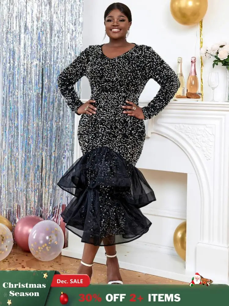 Long Sleeve Church Dresses for Women sequin party dresses