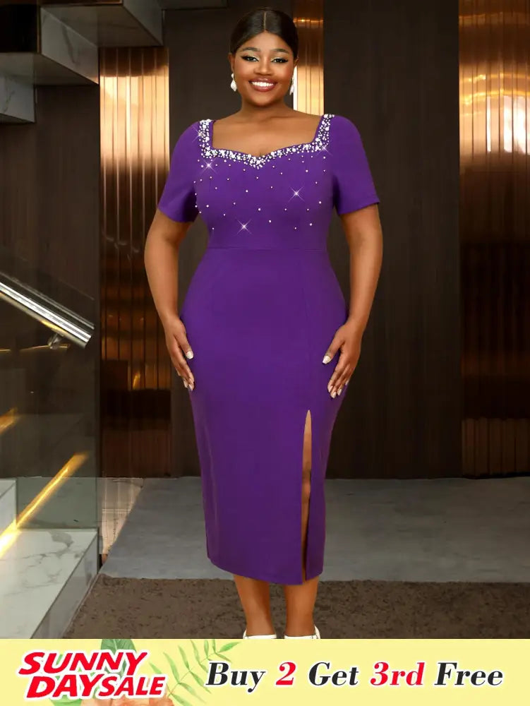 Perfect 30th birthday dress or Mothers Day outfit this purple beaded bodycon is a must-have for stylish going out outfits all year round









