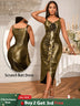 AOMEIDRESS Gold Ruffle Scrunch Butt Dress With 3D Flower For Weddings Gold / S