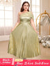 one shoulder maxi pleated dresses for women