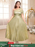 one shoulder maxi pleated dresses for women