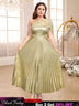 one shoulder maxi pleated dresses for women