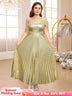 one shoulder maxi pleated dresses for women