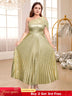 one shoulder maxi pleated dresses for women