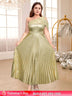 one shoulder maxi pleated dresses for women