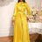 AOMEIDRESS Gold Two Pieces Set Bow Shirt With Pleated Pants For Party Gold / S