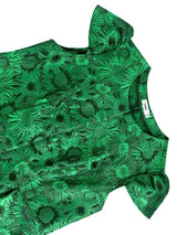 AOMEIDRESS Green Jacquard A Line Dresses Short Sleeves Occasion Wedding Event