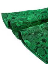 AOMEIDRESS Green Jacquard A Line Dresses Short Sleeves Occasion Wedding Event