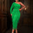 AOMEIDRESS Green Party Events Tassels Dresses For Women One Shoulder Green / S