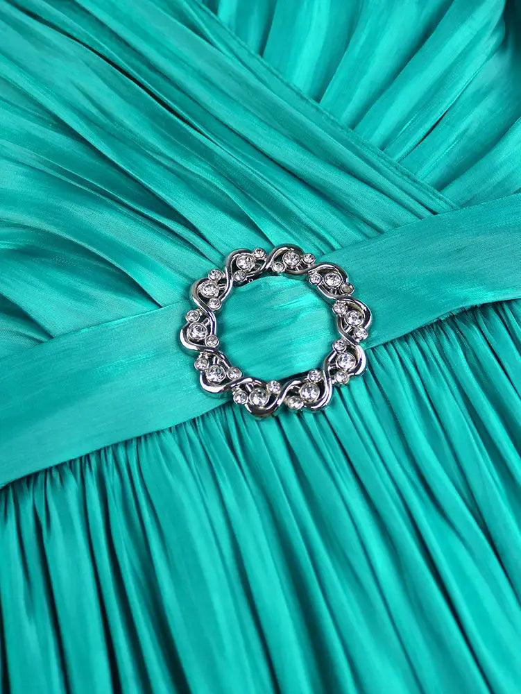 AOMEIDRESS Green Plus Size Dresses for Curvy Women Half Puff Sleeves A Line Outfits