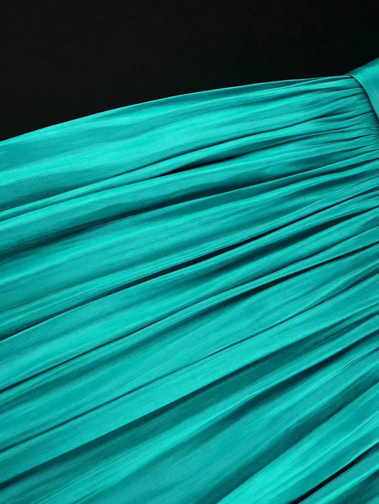 AOMEIDRESS Green Plus Size Dresses for Curvy Women Half Puff Sleeves A Line Outfits