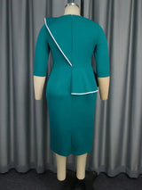 AOMEIDRESS Green Wedding Guest Bodycon Dress with Embroidery