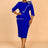 AOMEIDRESS Green Wedding Guest Dress Bodycon Long Sleeve 3D Floral Blue / S