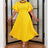 yellow ruffles sleeve pleated wedding guest dress