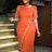 AOMEIDRESS Holiday Party Dress with Tassel Beads Blue Evening Gown Midi Wedding Guest Dresses Orange / S