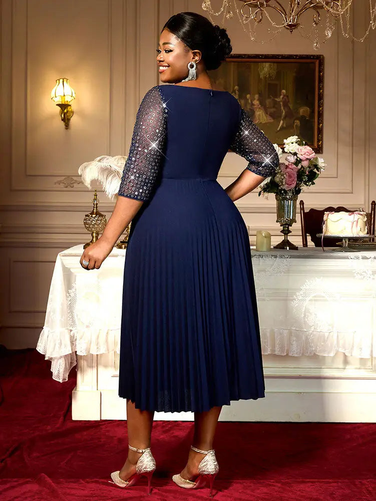 AOMEIDRESS Holiday Party Outfits For Women Sequins Mesh Elegant Dress
