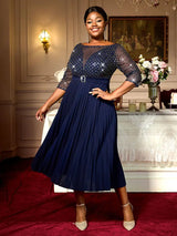 AOMEIDRESS Holiday Party Outfits For Women Sequins Mesh Elegant Dress
