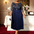AOMEIDRESS Holiday Party Outfits For Women Sequins Mesh Elegant Dress Navy / 0XL