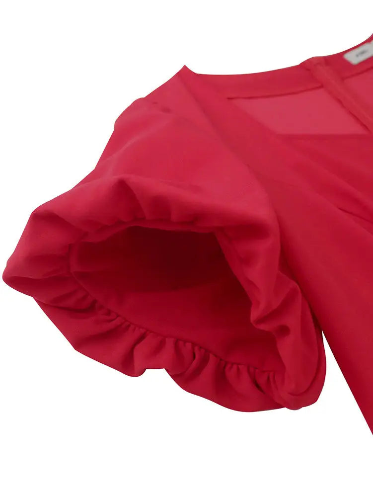 AOMEIDRESS Holiday Party Outfits Red Woman 3D Flower Elegant Dresses