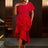 AOMEIDRESS Holiday Party Outfits Red Woman 3D Flower Elegant Dresses Red / S