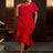 AOMEIDRESS Holiday Party Outfits Red Woman 3D Flower Elegant Dresses Red / S