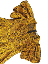 AOMEIDRESS Jacquard A Line Dresses Short Lantern Sleeves Elegant Retro Party Event