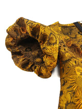 AOMEIDRESS Jacquard A Line Dresses Short Lantern Sleeves Elegant Retro Party Event