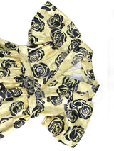 AOMEIDRESS Jacquard A Line Mini Dresses Puff Sleeves Turn Down Collar