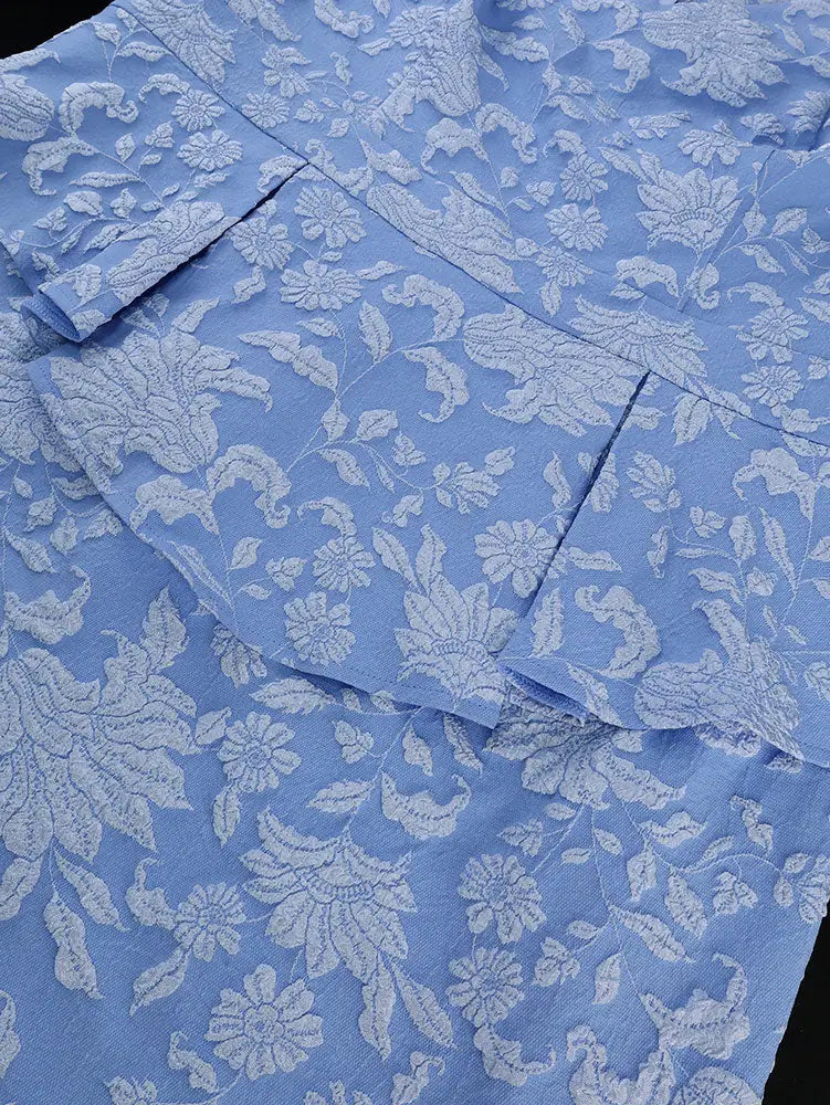 AOMEIDRESS Jacquard Bodycon Dress Cut Out Boat Neck Peplum Gowns