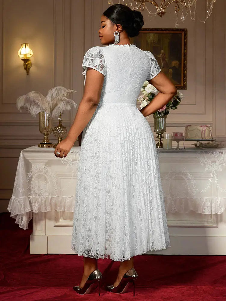 AOMEIDRESS Lace A Line Pleated Dresses 2025 Woman Party Graduation