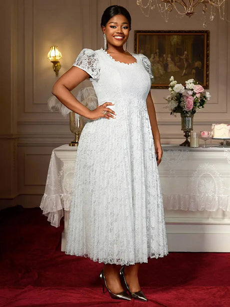 AOMEIDRESS Lace A Line Pleated Dresses 2025 Woman Party Graduation