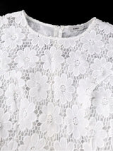 AOMEIDRESS Lace Bodycon Midi Dresses O Neck Short Sleeve Tassel Hem