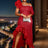 AOMEIDress Lace Formal Wedding Guest Dress One Shoulder Wine / S