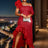 AOMEIDress Lace Formal Wedding Guest Dress One Shoulder Wine / S