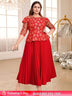 red lace patchwork dresses for women