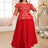 red lace patchwork dresses for women