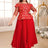 red lace patchwork dresses for women