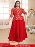 red lace patchwork dresses for women