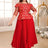 red lace patchwork dresses for women